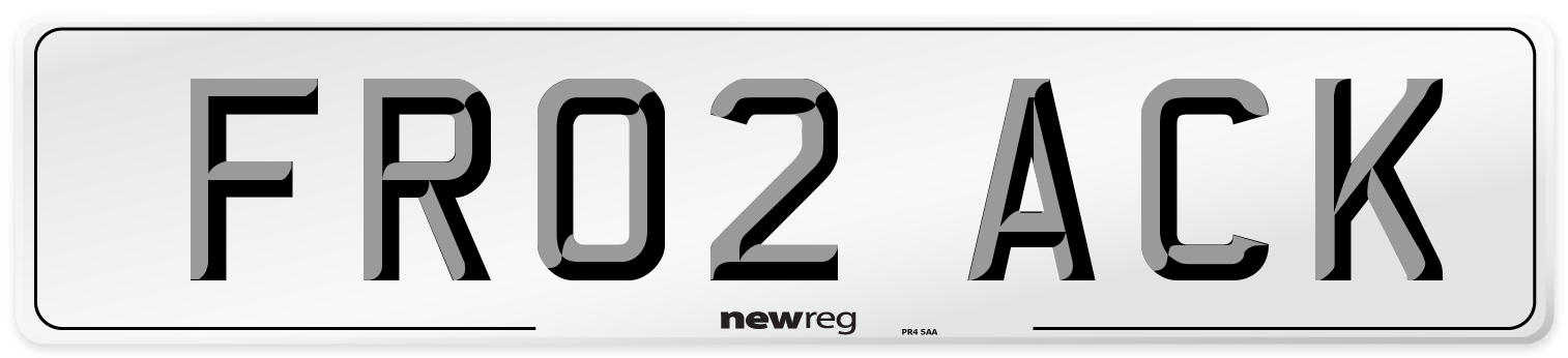 FR02 ACK Number Plate from New Reg
